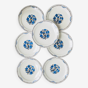 Assiettes modèle l’oiseau bleu signées M Goupy 1925