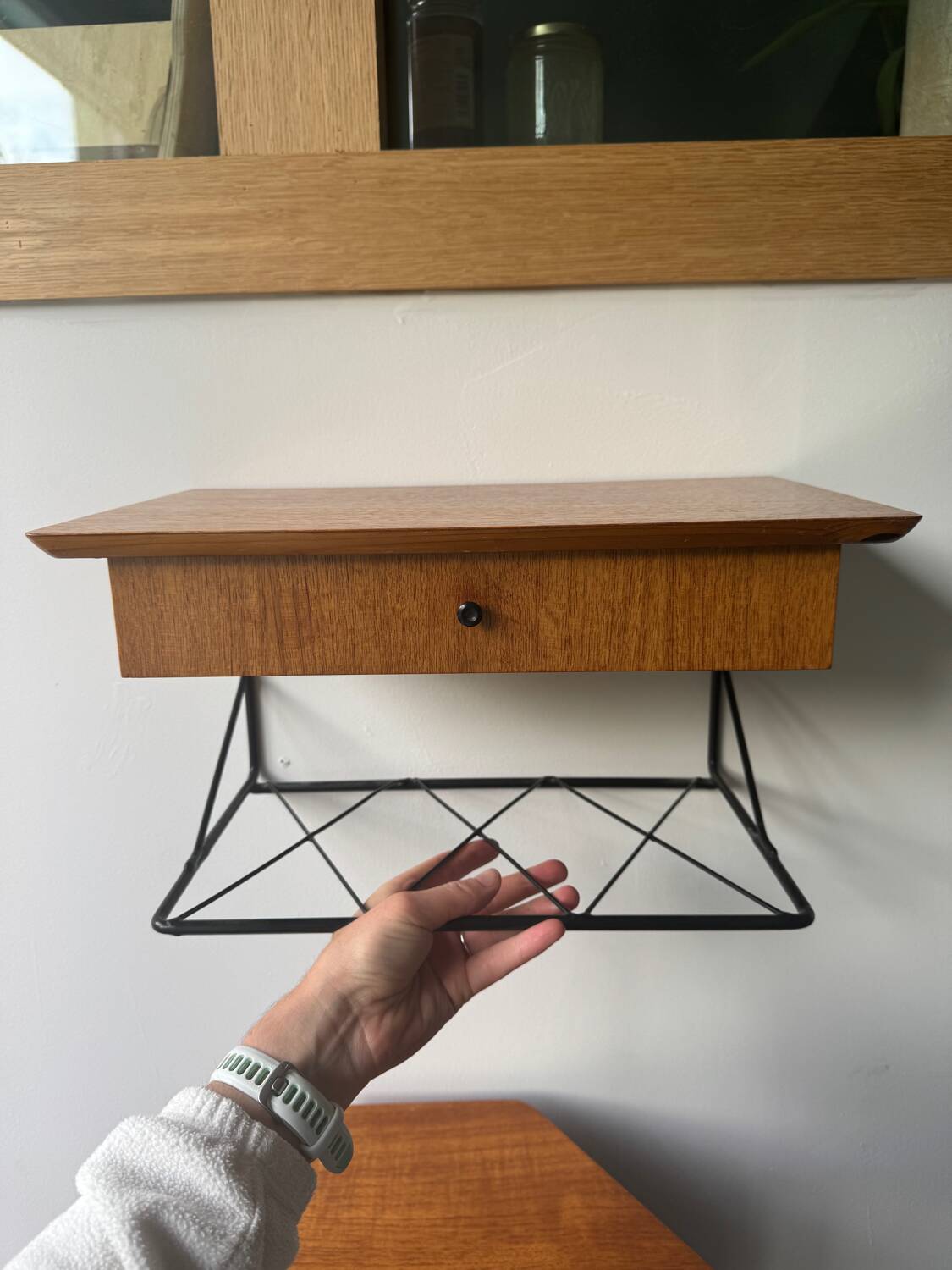 Vintage floating wall shelf in Norwegian teak, 1960s