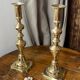 Pair of solid brass candlesticks, Georgian style