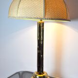 Faux bamboo brass lamp, Regency, France, 1970