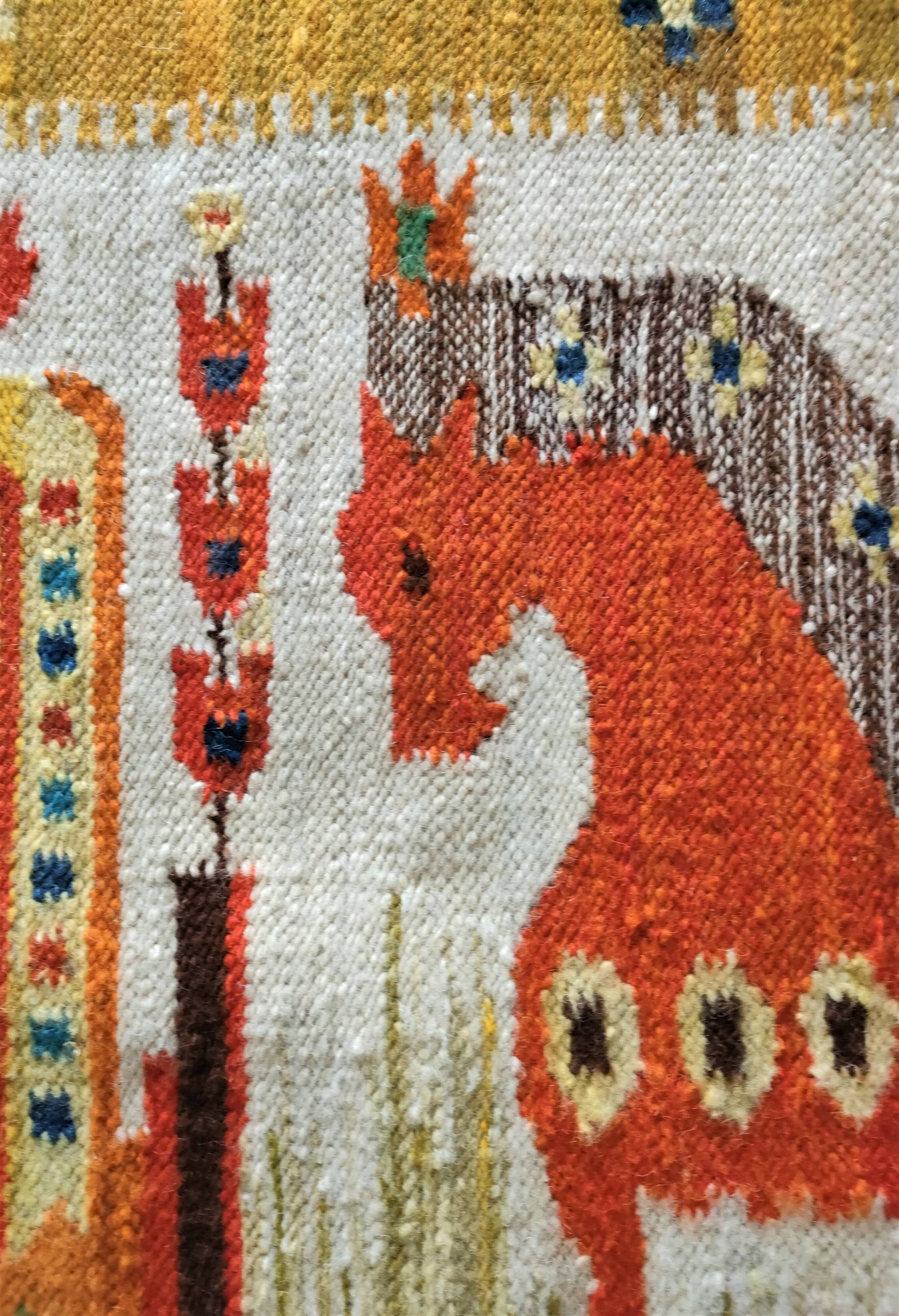 Tapisserie kilim fait main artisanat polonais années 70