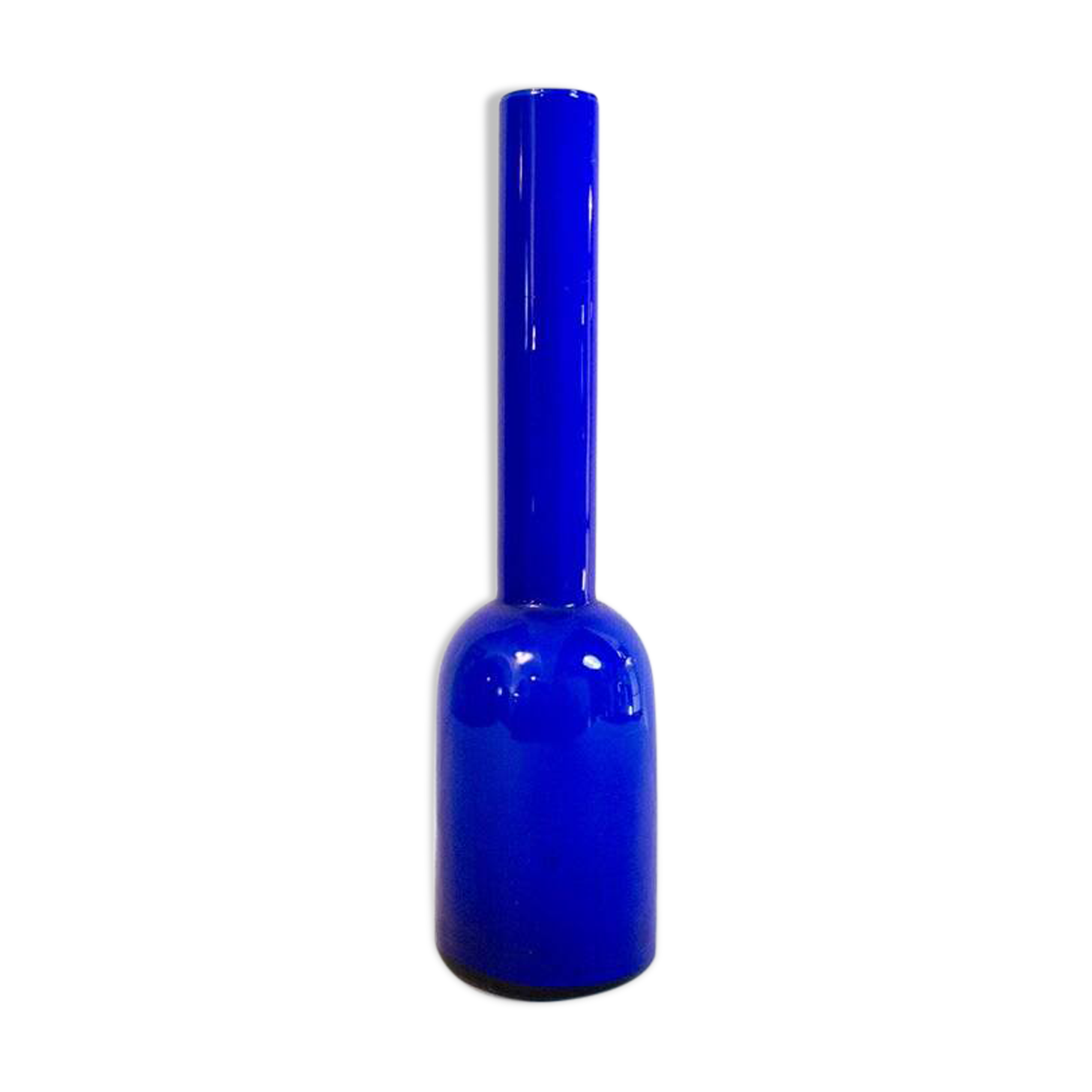 Vintage blue Murano glass vase by Vistosi, Italy, 1950s