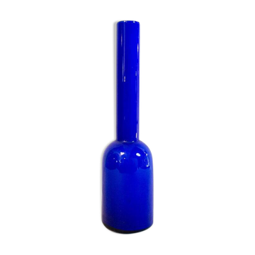 Vase en verre de Murano bleu par Vistosi, Italie, années 50