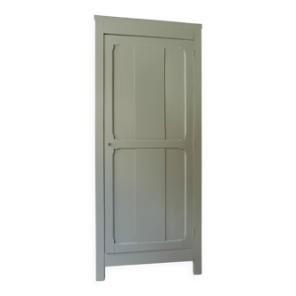 Vintage Parisian wardrobe with 1 vintage door re-enchanted in verdigris