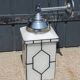 Art deco wall lamp in chromed metal and enamelled opaline glass