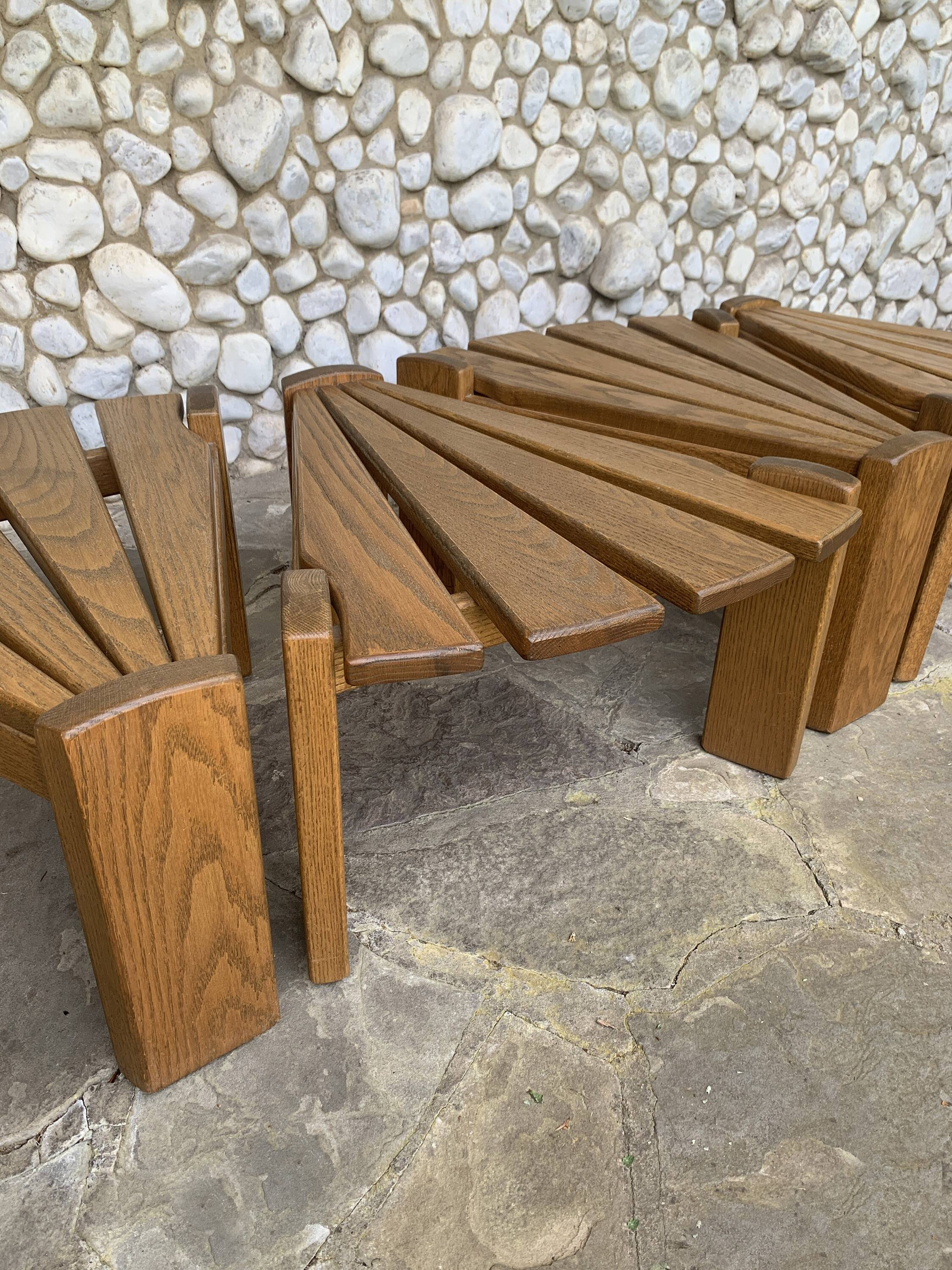 Set of 4 brutalist side tables by Radboud Dittmann, Dittmann & Co. 1970