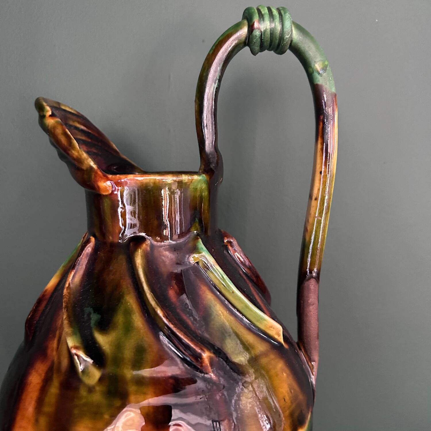 Large Provençal jug signed AC