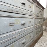 XXL walnut trade counter with multiple drawers