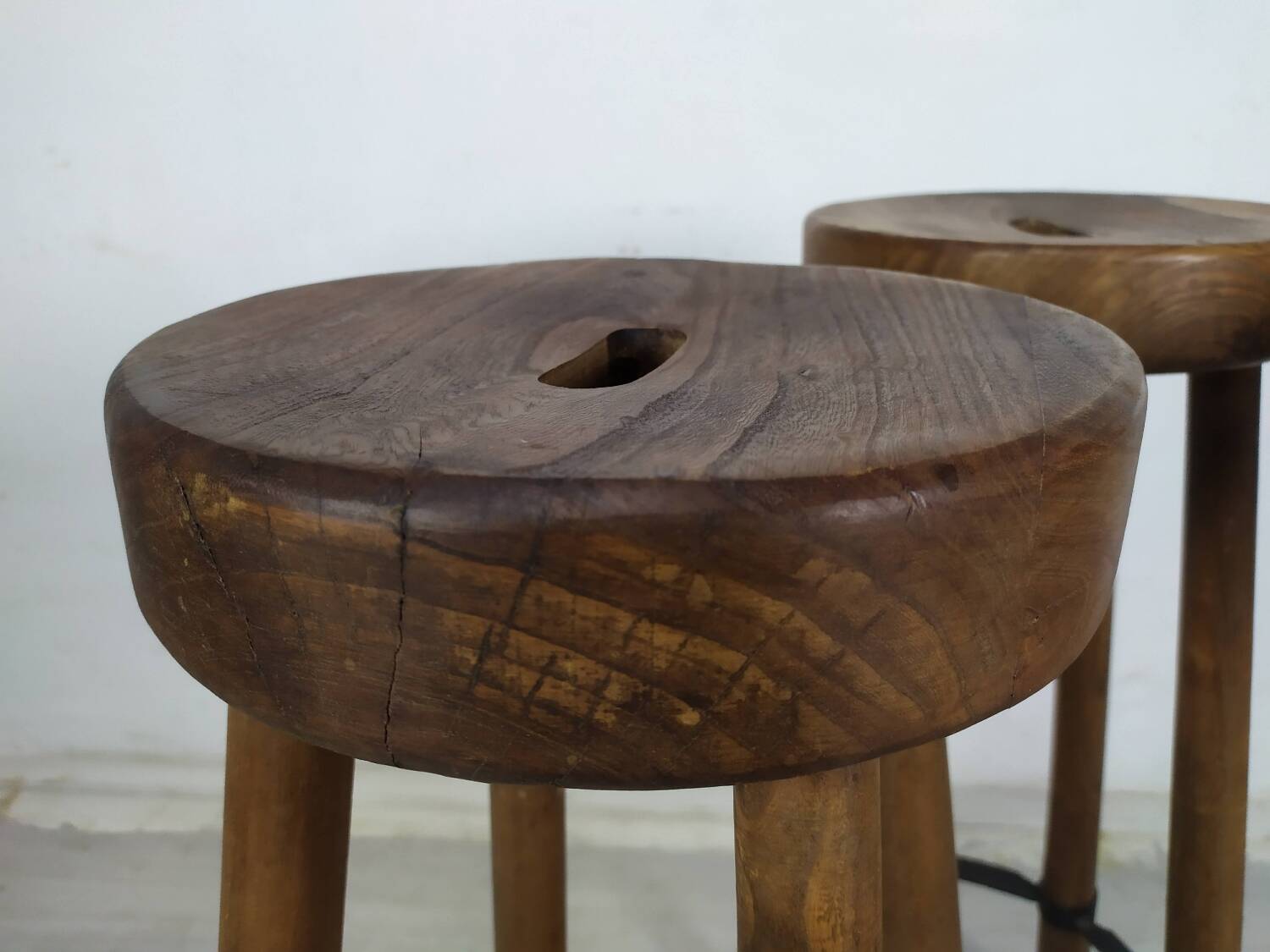 3 brutalist bar stools