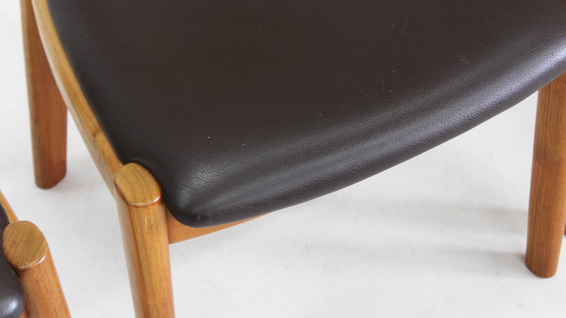 Vintage Danish teak dining chairs by Niels Koefoed set of 6