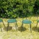 Garden furniture 1 table 4 armchairs wrought iron old green wagon