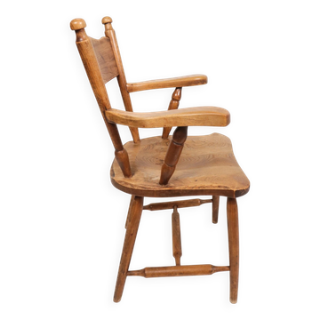 Brutalist oak fireside chair – wabi sabi armchair