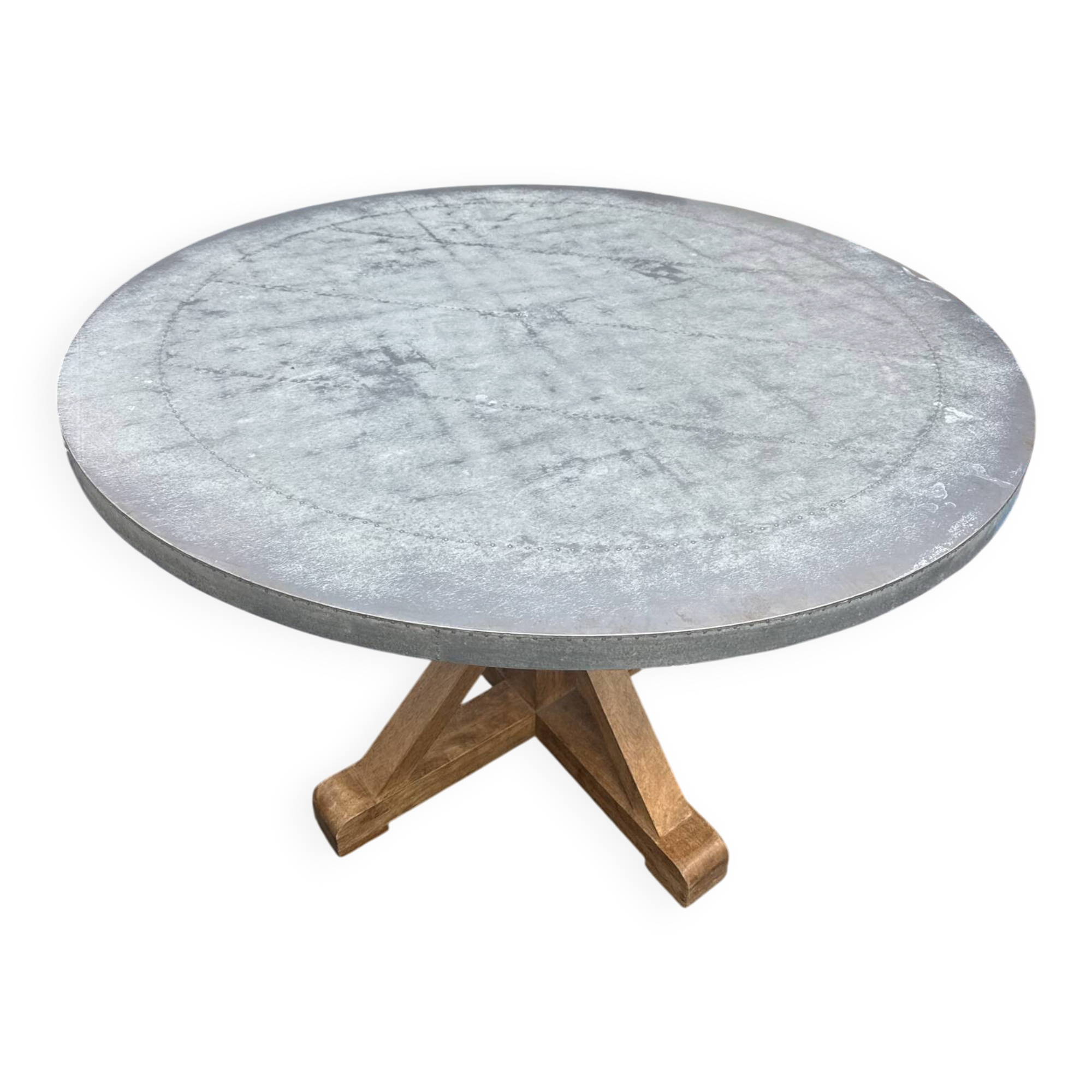 Table ronde acier artisanal