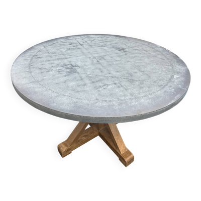 Table ronde acier artisanal