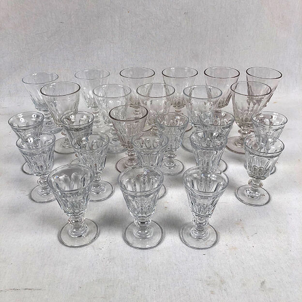 Series of twenty-five crystal stemmed glasses