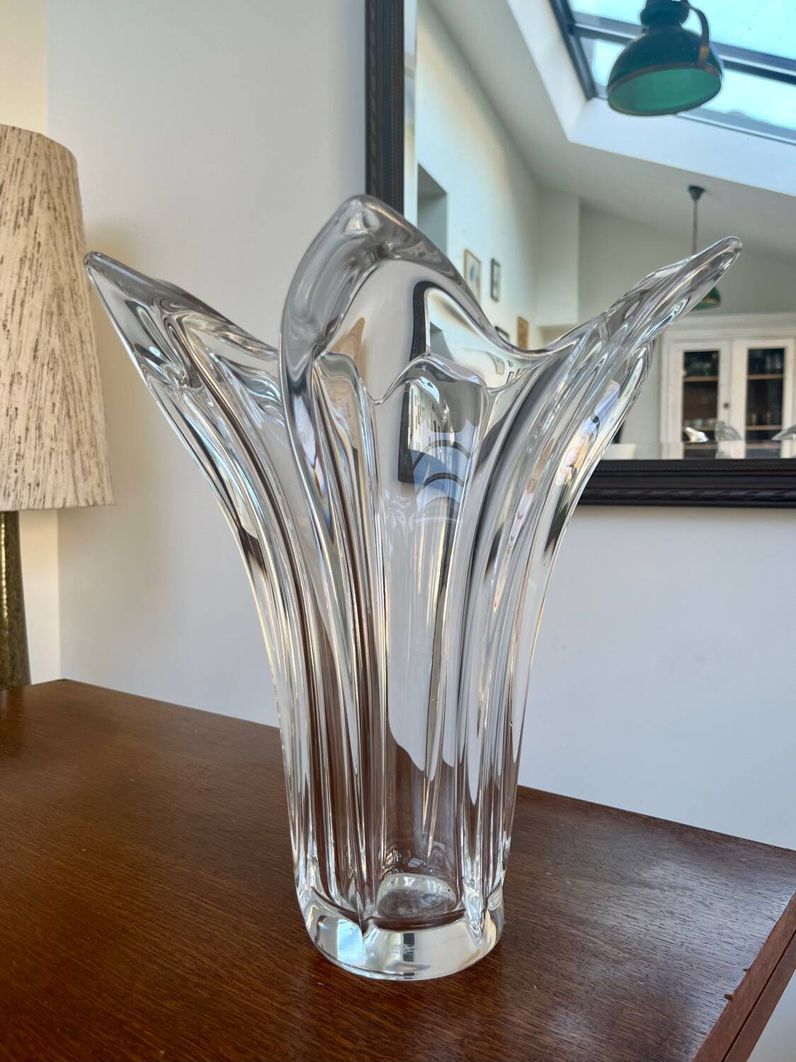 Large antique crystal vase – Art Vannes France