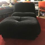 Vintage armchair airborne 70s and ottoman