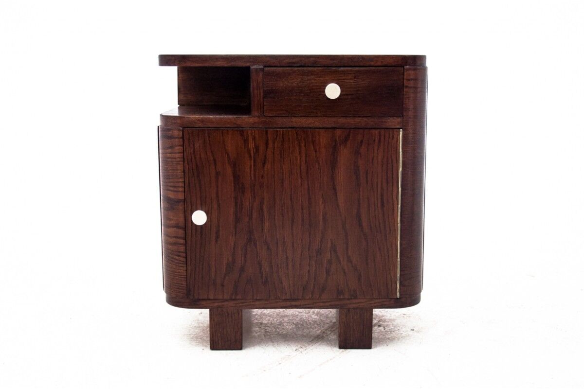 Pair of art deco bedside tables, Poland, 1950s, renovated