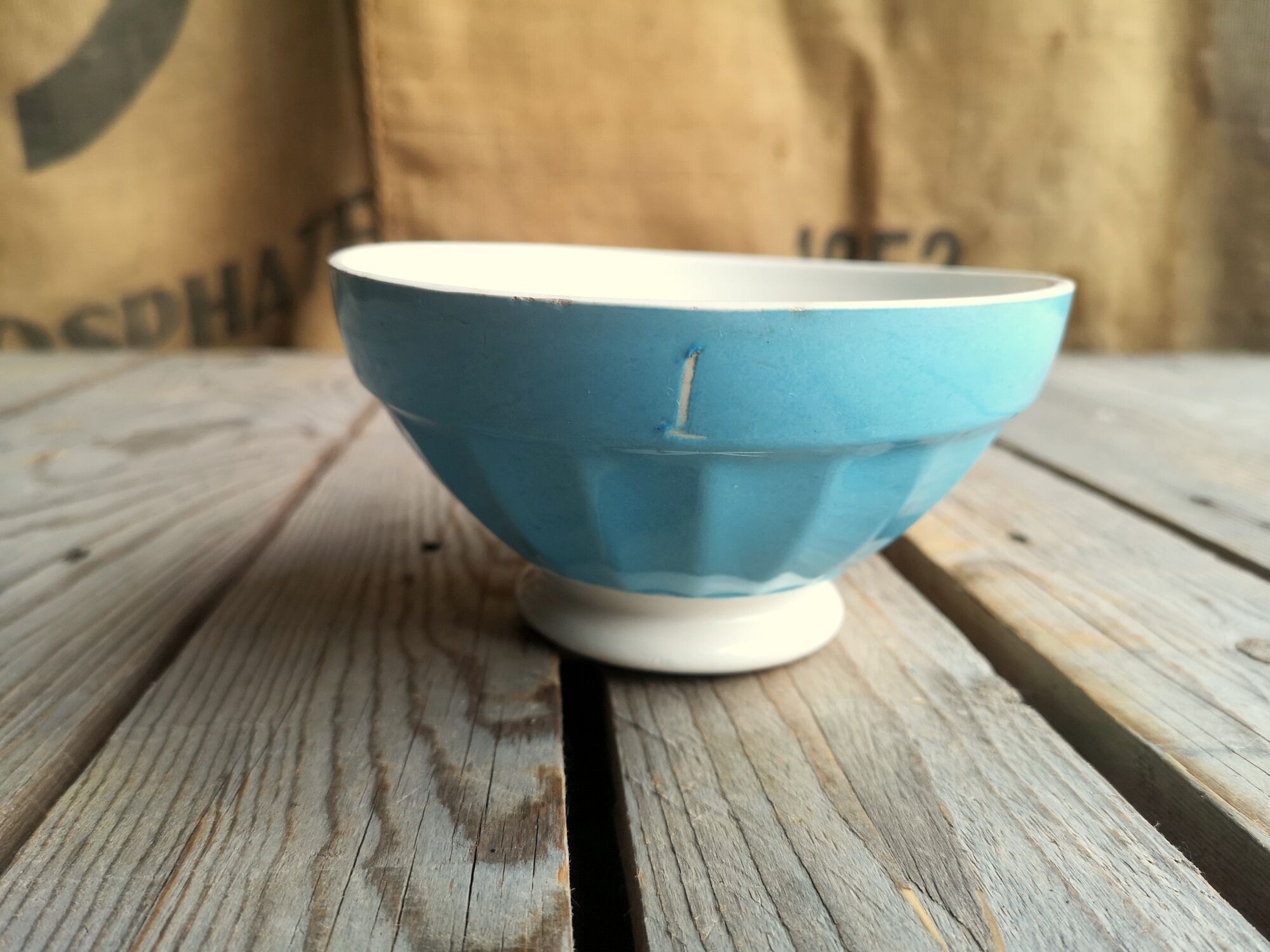 Old Bowl Digoin Sarreguemines Blue