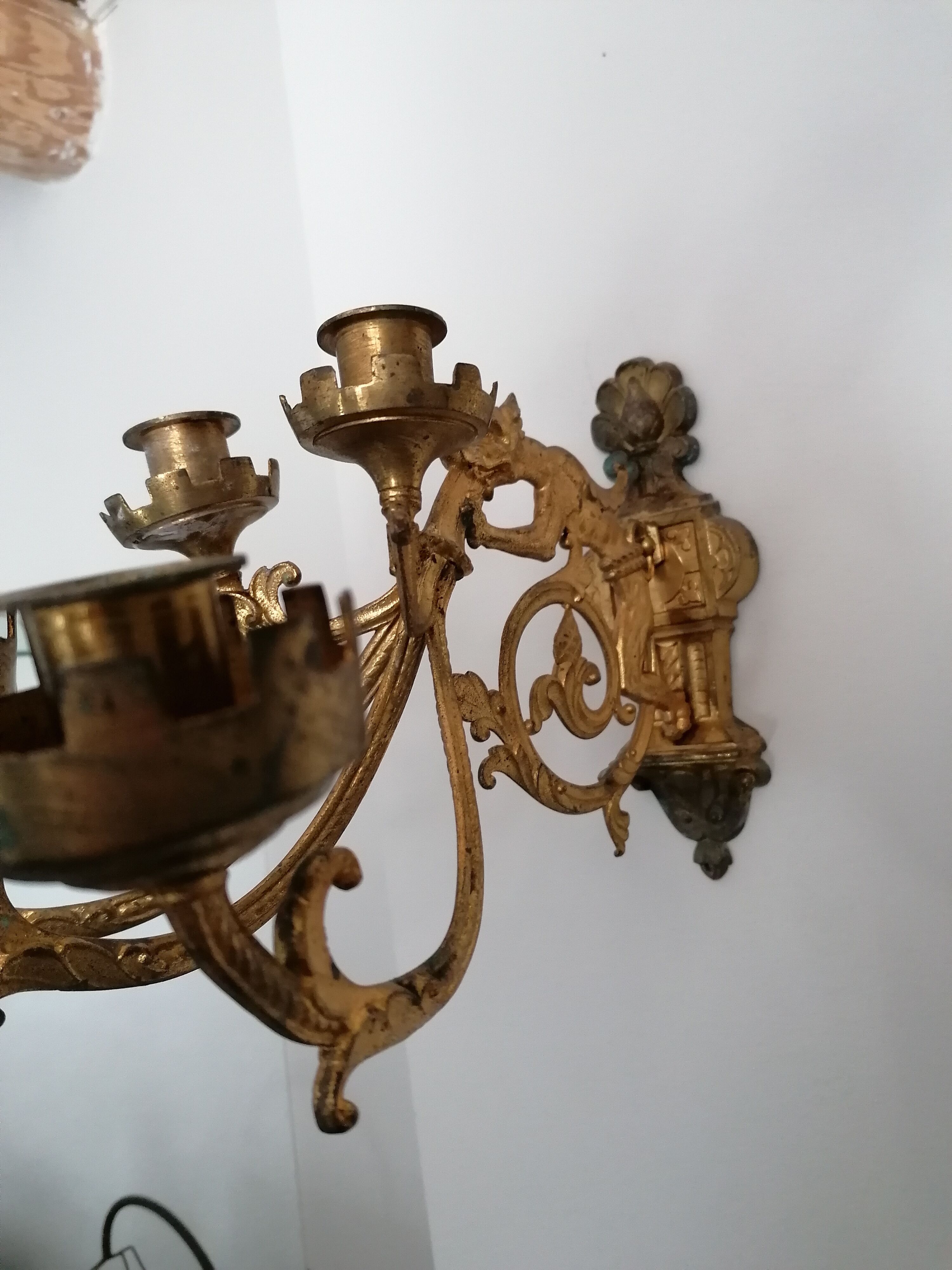 Neo gothic candlestick sconce