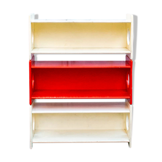 Modular bookcase in lacquered wood Italy, 70s