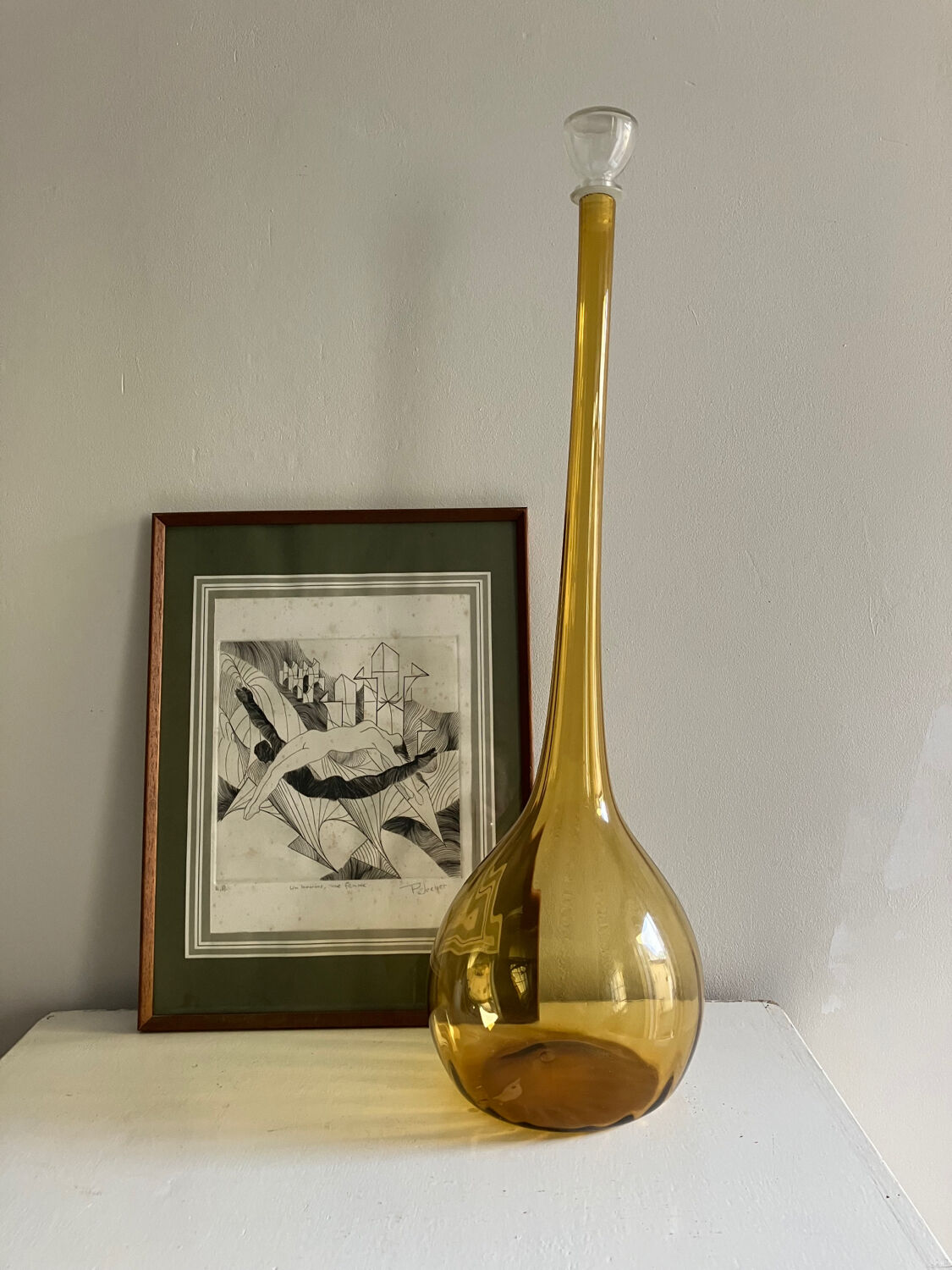 Italian blown glass carafe