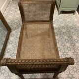 Louis XVI style wooden and cane bench