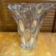 Vintage 1970s Moulded Glass Vase in Corolla Shape with Bubbles
