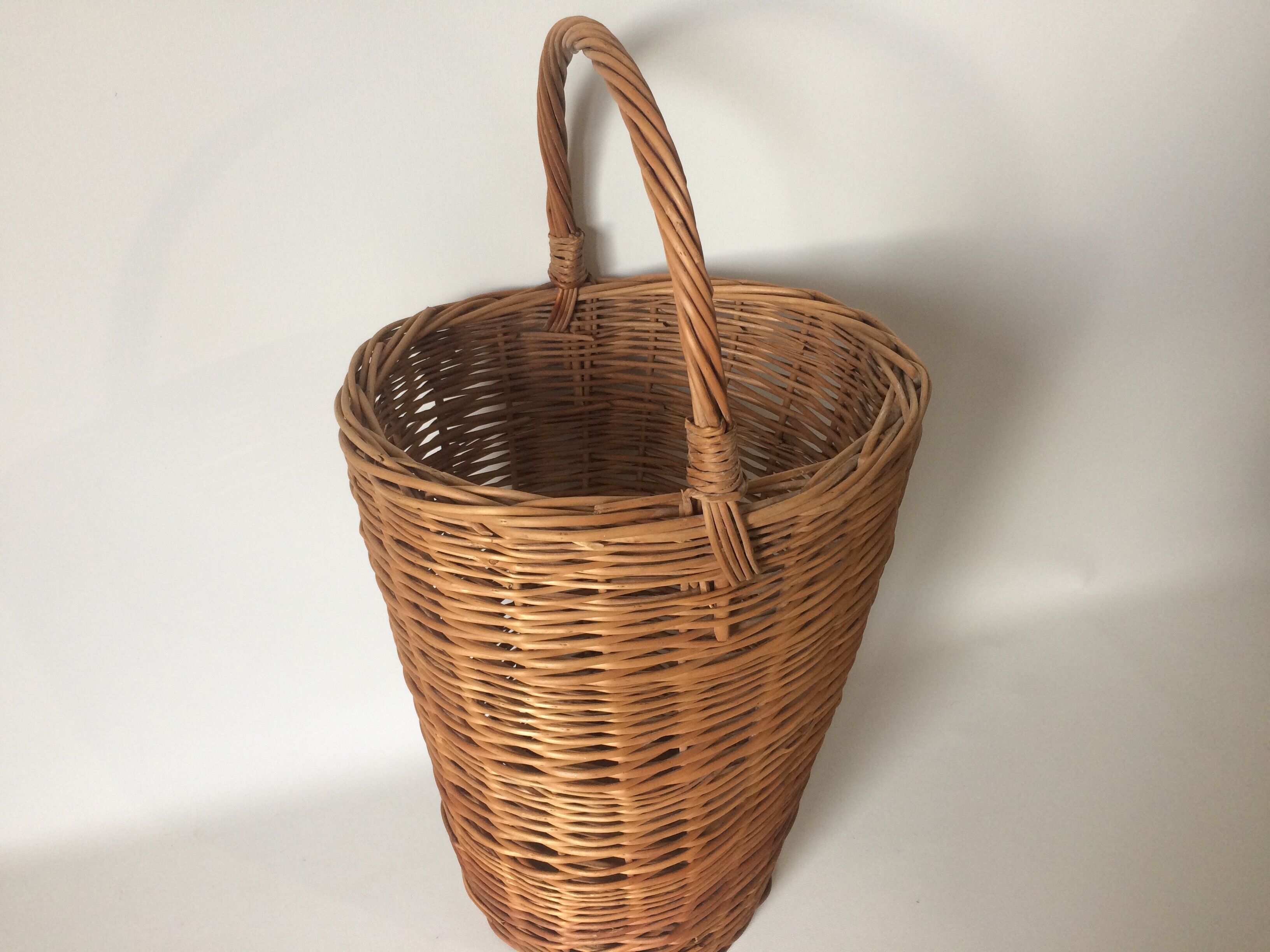 High wicker basket