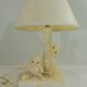 Marble table lamp/animal decor/dog and cat/vintage