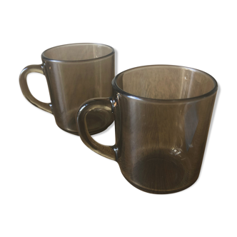 Tasses en verre fumé