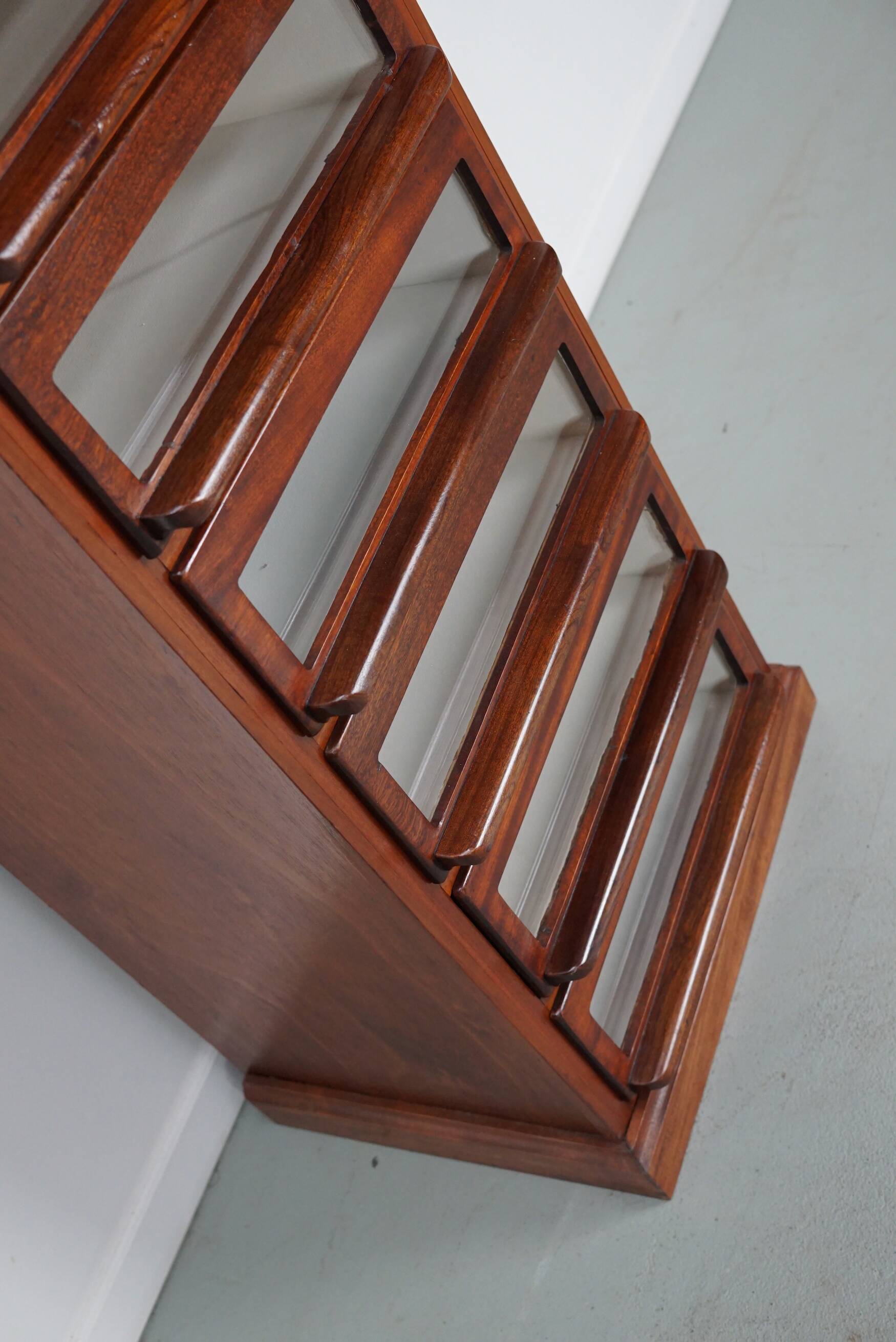 Vintage Dutch Hardwood Haberdashery Shop Cabinet, 1930s