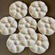 Set of 8 ceramic oyster plates, barbotine, white Gien.