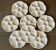 Set of 8 ceramic oyster plates, barbotine, white Gien.