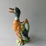 Duck pitcher in slip, Saint Clément France, 1960s