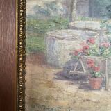 Oil on canvas signed old “Jardin”