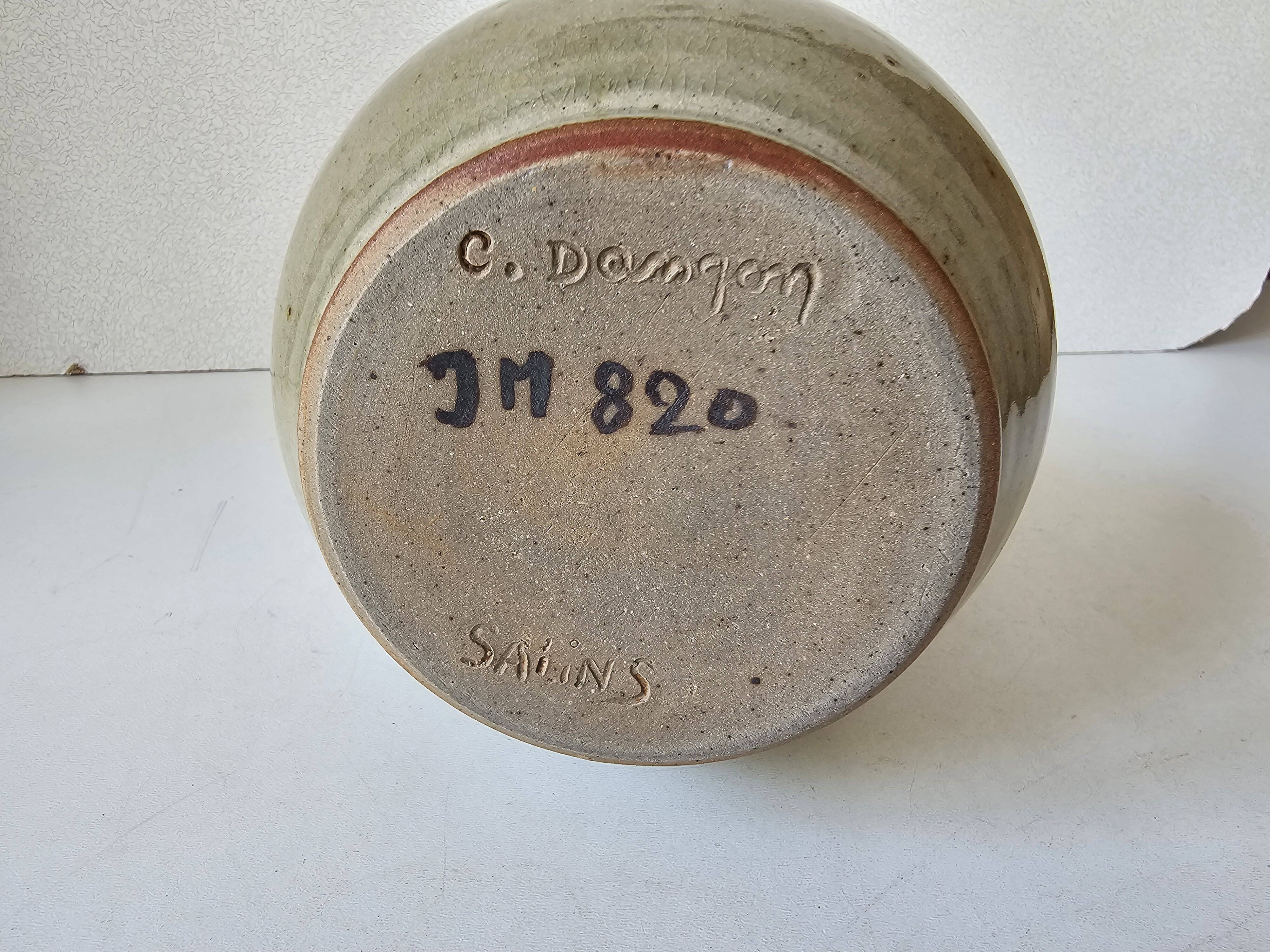 Vase en céramique Signé Claude Dangon (Salins les bains)