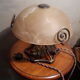 Mushroom lamp wrought iron marbled glass paste