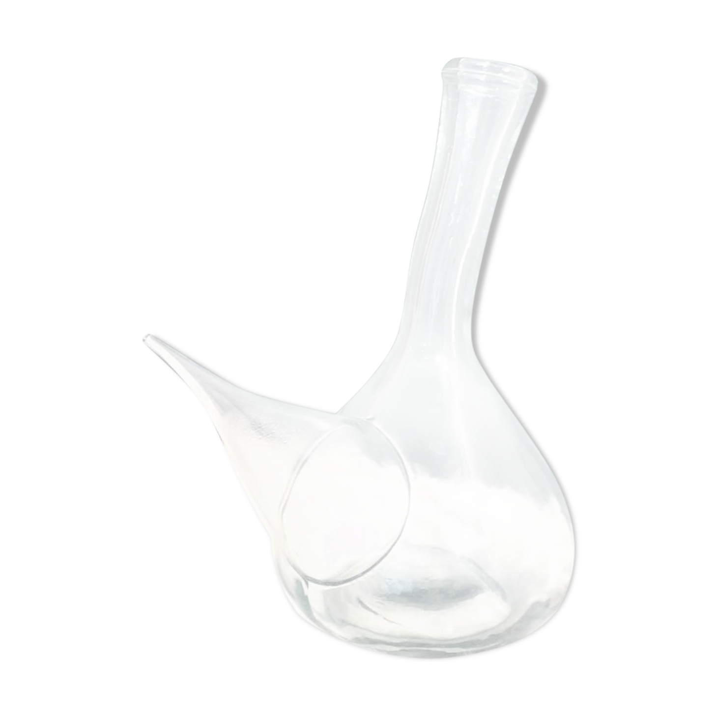 Spanish glass porron pitcher