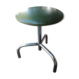 Tabouret vintage skai et chrome