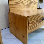 2 pine wood bedside table 1970 design