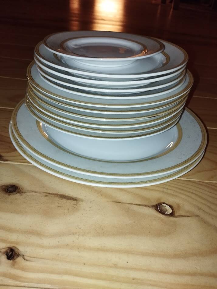 set of antique porcelain tableware from Austria – gilding –