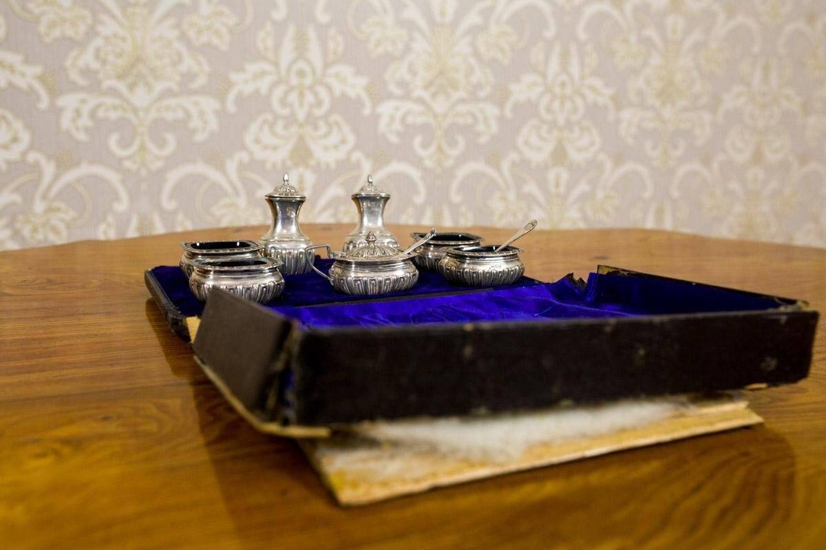 19th Century English Silver Set, 1890s, Set of 7