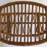 Oval rattan coffee table, Italy 50s