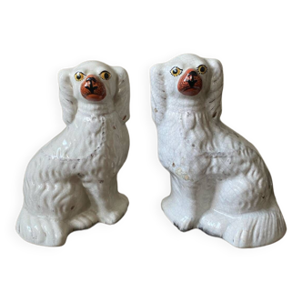 Pair of ceramic Staffordshire dogs late 19th century