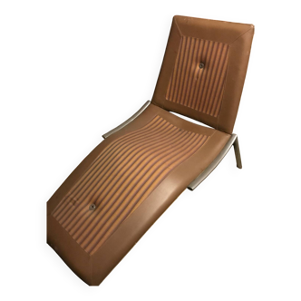 Designer leather armchair, Giovanni Offredi, Saporiti, Italy, 70s/80s