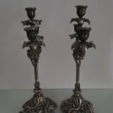 Pair of Louis XV style rocaille candelabras