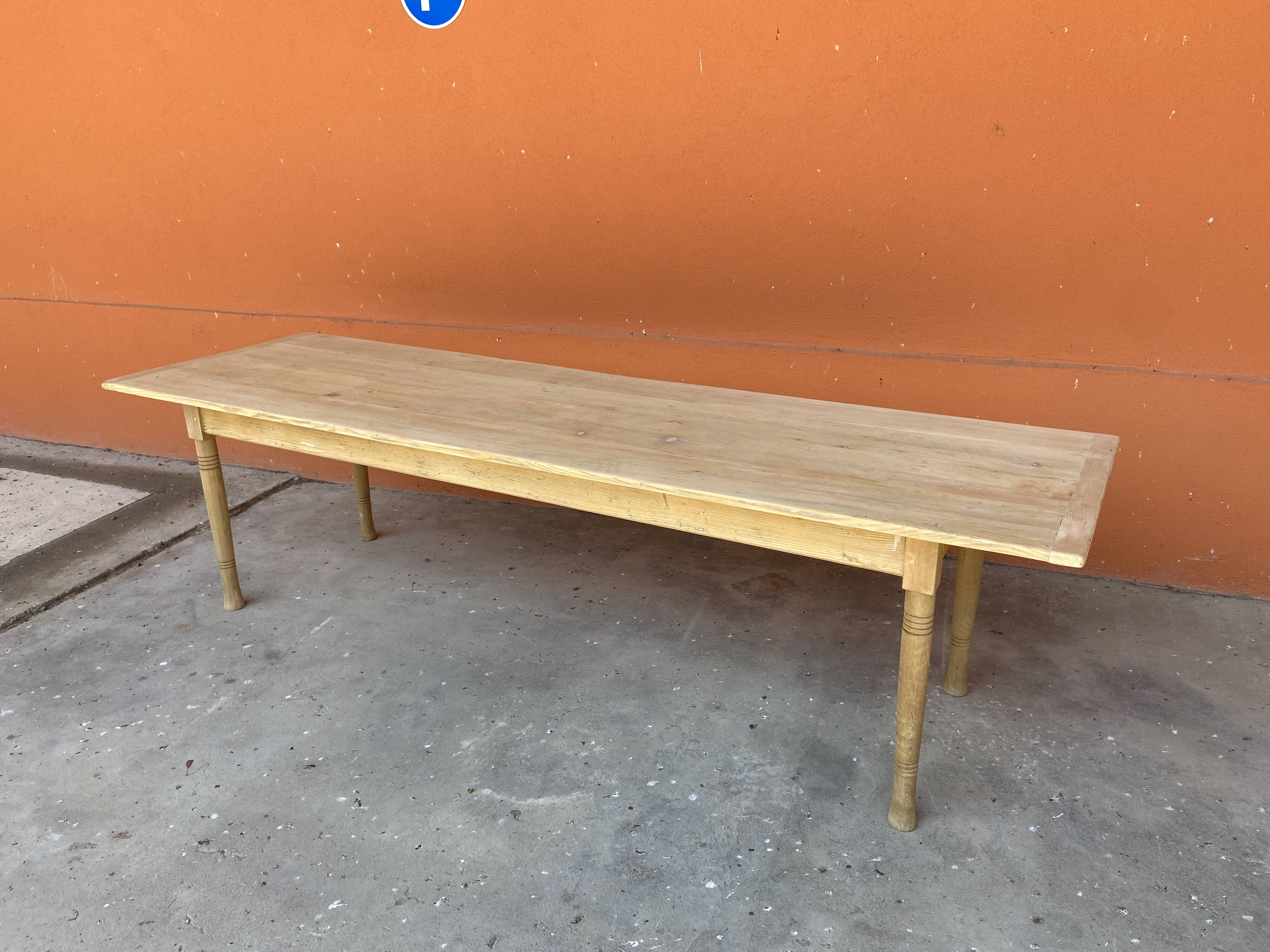 Grande table de ferme 280 cm en sapin