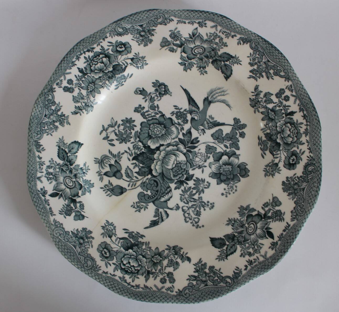 Enoch Wedgwood Green Plates x5, Asiatic Pheasants