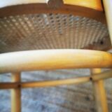 Lot three vintage bistro chair reed honey cannage
